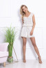 Beach jumpsuit with lace F717 color Ecru