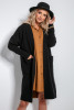 Woolen classic cardigan with pockets F1059 color Black