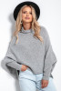 Woolen sweater with a loose fit F1053 color Grey