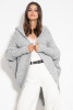 Hooded poncho cardigan, F1072 color Grey