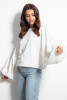 Loose blouse with wide sleeves, F1086 color Ecru