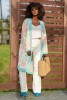 Long cardigan in colorful jacquard pattern F1239 color TIFFANY