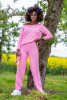 Knitted set loose pants and blouse with cuffs F1237 color babypink