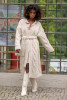 Long woolen cardigan with decorative chunky knit F1261