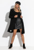 Loose cardigan with a hood F1284 color Black