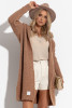 Loose cardigan with a hood F1284 color Carmel