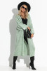 Long loose cardigan with a simple cut F1271 color Icegreen