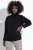 Woolen Loose-Fit Premium Turtleneck Sweater F1345 color Black