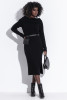 Woolen dress with a fitted cut F1353 color Black