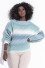 Wool multicolored sweater with a neckline F1360