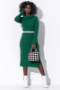 Wool dress with a fitted cut F1366 color Green