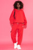 Sweatshirt set hoodie and pants with pockets F1382 color RED