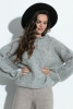 Elegant buttoned alpaca wool sweater F1393 color Grey