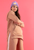 Knit hoodie with slits F1419