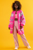 Colorful cardigan with a jacquard pattern F1421 color SweetPink