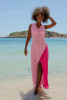 Long openwork summer dress F1460 color CANDYPINK