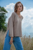 Sweater with a neckline F1469 color Mocca