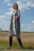 Long buttoned cardigan with pockets F1471 color Grey