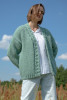 Classic cardigan with a thick weave F1470 color Mint