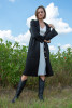 Long buttoned cardigan with pockets F1471 color Black