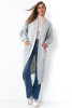 Long cardigan with a thicker weave with pockets F1496 color Grey