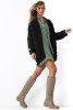 Wool Chunky Knit cardigan with a thick weave F1500 color Black