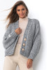 Short cardigan with a thick weave F1501 color Grey