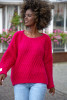 COMFORTABLE OVERSIZE SWEATER F1499 color Pink