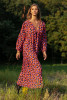 Long dress in a geometric pattern F1502