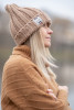 Chunky knit warm hat F1513 color Carmel