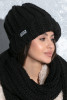 Chunky knit hat F1548 color Black