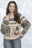 Warm jacquard cat sweater F1550 color Beige