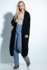 Long, straight cardigan F1720 color Black