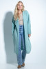 Long, straight cardigan F1720 color Blue