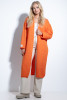 Long, straight cardigan F1720 color Orange