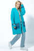 Woolen cardigan with pockets F1741 color Blue