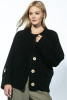 Button-up chunky knit cardigan F1745 color Black