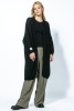 Soft long alpaca wool cardigan F1734 color Black