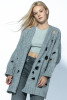 Chunky knit cardigan with distressing F1738 color Grey