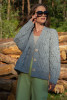 Classic Buttoned Cardigan with Cable Knit Pattern F1726 color Grey