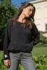 Classic sweater made from baby alpaca wool F1731 color Black