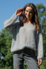 Classic sweater made from baby alpaca wool F1731 color Grey