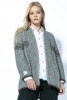 Cardigan made from undyed alpaca wool and maco cotton F1748 color Grey