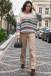 Light oversized striped sweater F1311