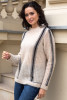 Alpaca wool patterned sweater F1755 color Beige