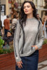 Alpaca wool patterned sweater F1755 color Grey