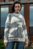 Warm, colorful cable-knit sweater F1752 color Grey