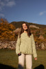 Stylish sweater made of virgin wool and alpaca wool F1767 color Pistachio