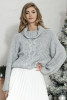 Loose-fit turtleneck sweater F852 color Grey