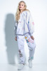 Colorful set oversized hoodie and wide pants F1411 color White